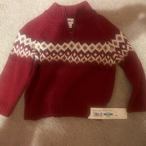 Cherokee Burgundy & Cream 18 month quarter zip sweater navy blue corduroy pants